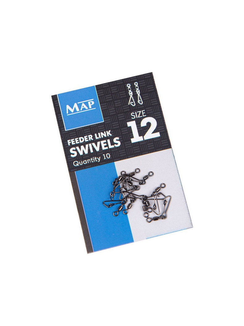 MAP Вертлюг с карабином Feeder Link Swivel №12 / 10шт. MAP Вертлюг с карабином Feeder Link Swivel №12 / 10шт.