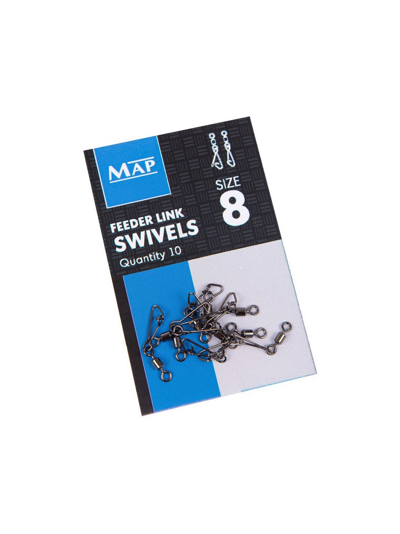 MAP Вертлюг с карабином Feeder Link Swivel №8 / 10шт.