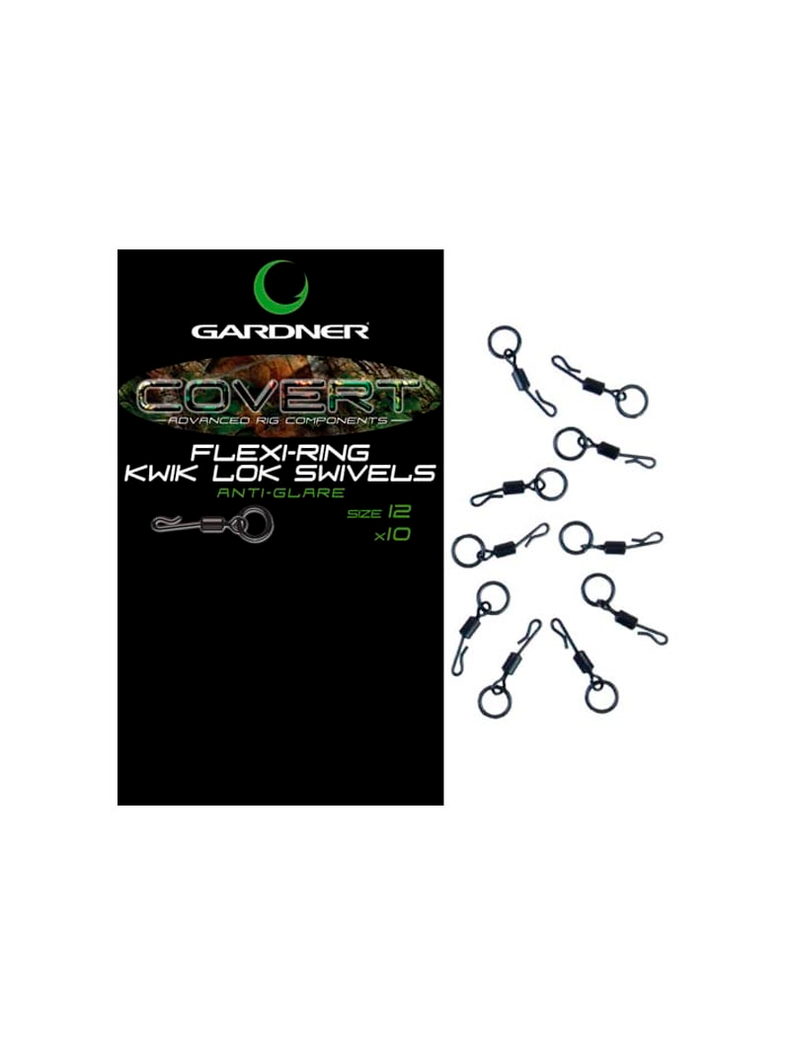 Вертлюжки Gardner Flexi-Ring Kwik Lok Swivels Anti Glare, Размер: 12 Вертлюжки Gardner Flexi-Ring Kwik Lok Swivels Anti Glare, Размер: 12