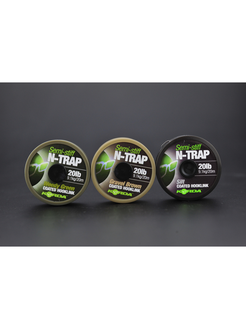 Поводковый материал Korda N-Trap Semi Stiff в оплётке средней жесткости, Цвет: Weed Green, Тест: 30.00 lb Поводковый материал Korda N-Trap Semi Stiff в оплётке средней жесткости, Цвет: Weed Green, Тест: 30.00 lb