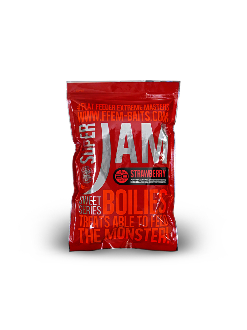 Бойлы тонущие FFEM Super Jam Boilies Strawberry (Клубника), Диаметр: 20 мм Бойлы тонущие FFEM Super Jam Boilies Strawberry (Клубника), Диаметр: 20 мм