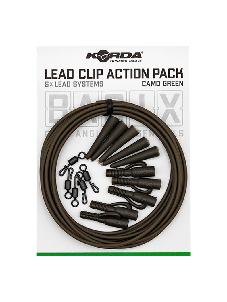 Набор для монтажа KORDA BASIX Lead Clip Action Pack Camo Green Набор для монтажа KORDA BASIX Lead Clip Action Pack Camo Green