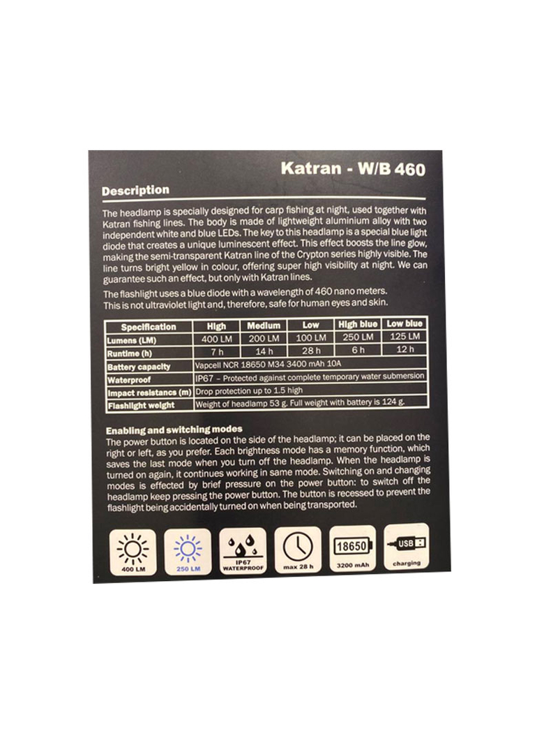 Фонарь налобный Katran Head Lamp W/B 460, изображение 34