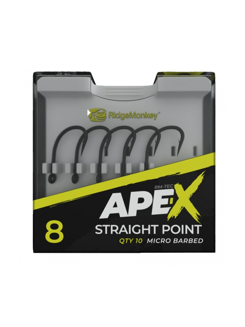 Крючки Ridge Monkey Ape-X Straight Point Barbed, Размер крючка: № 4, изображение 2 Крючки Ridge Monkey Ape-X Straight Point Barbed, Размер крючка: № 4, изображение 2
