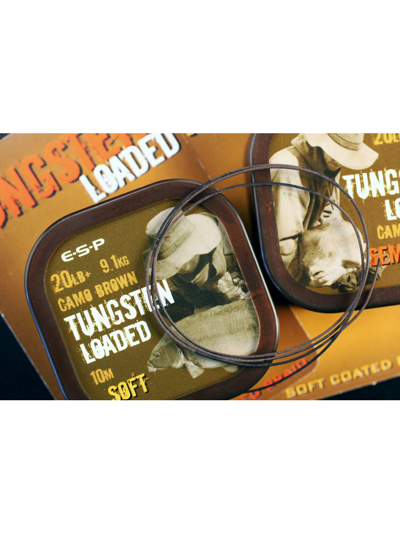 Поводковый материал утяжеленный вольфрамом ESP Tungsten Loaded SEMI STIFF, Цвет: Weed Green, изображение 6 Поводковый материал утяжеленный вольфрамом ESP Tungsten Loaded SEMI STIFF, Цвет: Weed Green, изображение 6