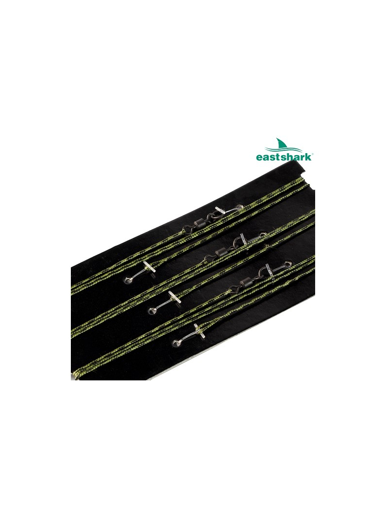 Готовые лидкоры с вертлюгами с кольцом EastShark Leadcore & Swivel Rings 45lb, изображение 2