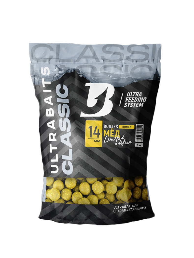 Бойлы ULTRABAITS Classic Honey (Мёд) 1кг, Диаметр: 24 мм