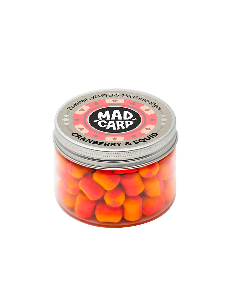Вафтерсы Mad Carp Baits CRANBERRY SQUID (Клюква и Кальмар) Wafters, Диаметр: 15 х 11 мм