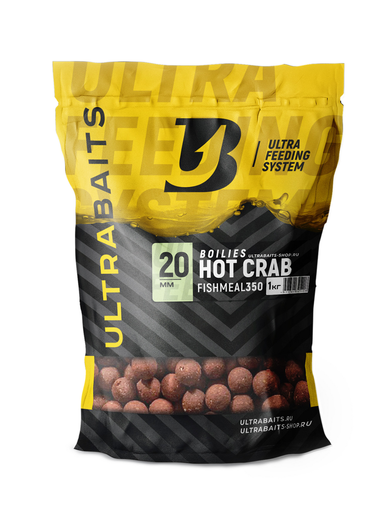 Бойлы ULTRABAITS FISHMEAL 350 Hot Crab (Острый Краб) 1кг, Диаметр: 20 мм Бойлы ULTRABAITS FISHMEAL 350 Hot Crab (Острый Краб) 1кг, Диаметр: 20 мм