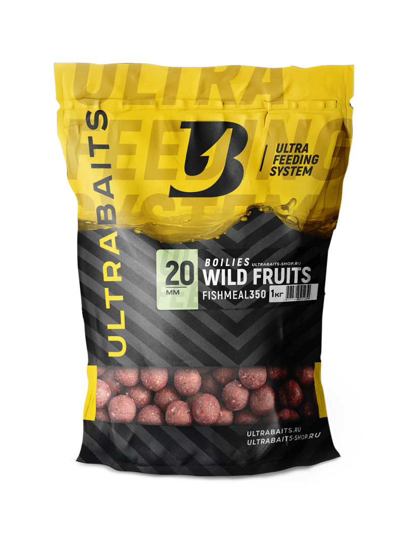 Бойлы ULTRABAITS FISHMEAL 350 Wild Fruits (Дикие Фрукты) 1кг, Диаметр: 20 мм