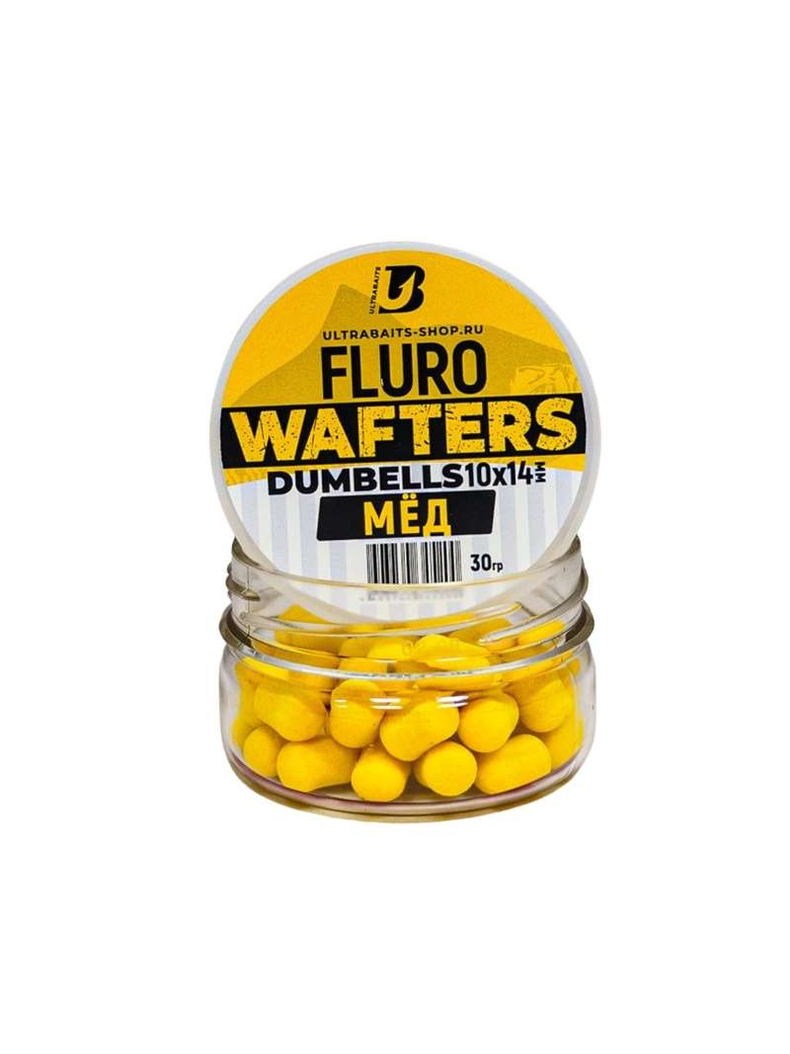 Вафтерсы ULTRABAITS Fluro Wafters Dumbells Honey (Мёд), Диаметр: 10 х 14 мм