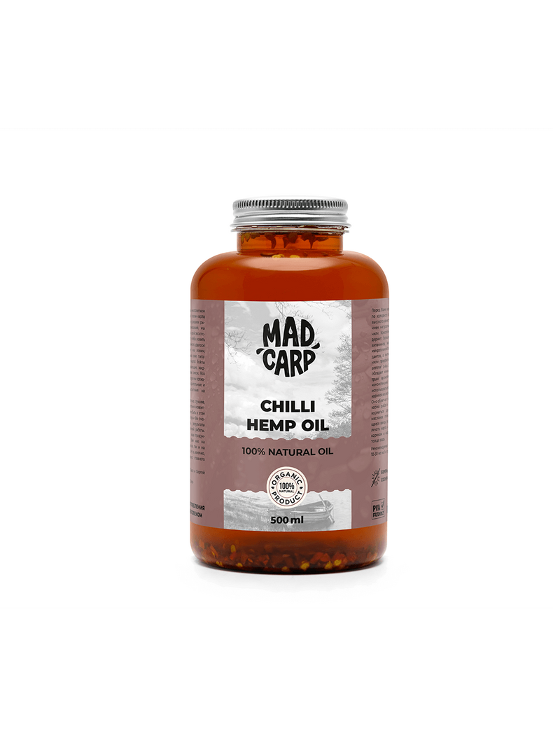Натуральное масло Mad Carp Baits CHILLI HEMP OIL (Конопляное масло с Чили Перцем), Объём: 500 мл Натуральное масло Mad Carp Baits CHILLI HEMP OIL (Конопляное масло с Чили Перцем), Объём: 500 мл