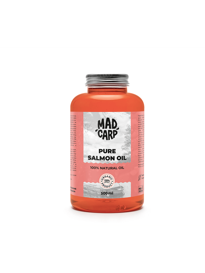 Натуральное масло Mad Carp Baits PURE SALMON OIL (Лососевое масло), Объём: 500 мл Натуральное масло Mad Carp Baits PURE SALMON OIL (Лососевое масло), Объём: 500 мл