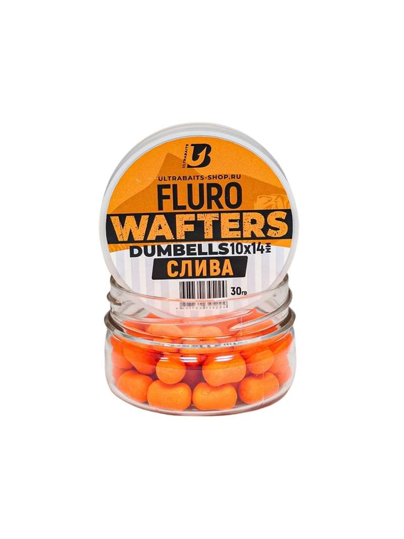 Вафтерсы ULTRABAITS Fluro Wafters Dumbells Plum (Слива), Диаметр: 10 х 14 мм Вафтерсы ULTRABAITS Fluro Wafters Dumbells Plum (Слива), Диаметр: 10 х 14 мм