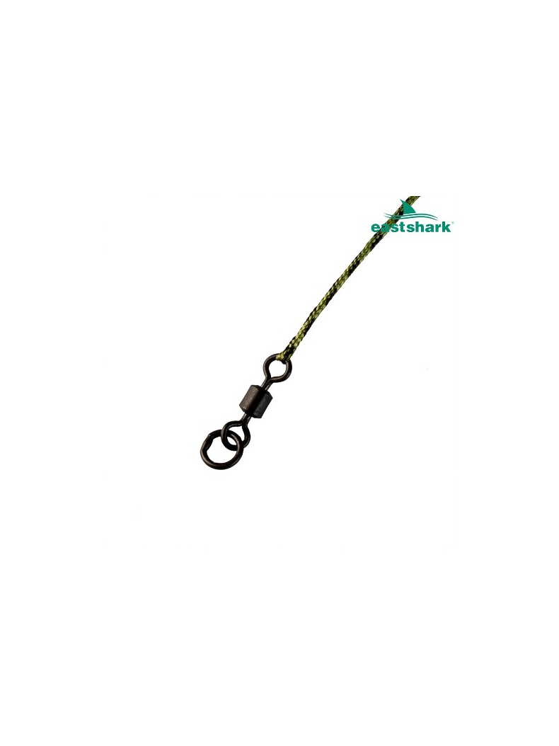 Готовые лидкоры с вертлюгами с кольцом EastShark Leadcore & Swivel Rings 45lb, изображение 3