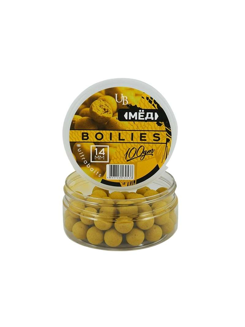 Бойлы насадочные ULTRABAITS Honey (Мёд), Диаметр: 14 мм