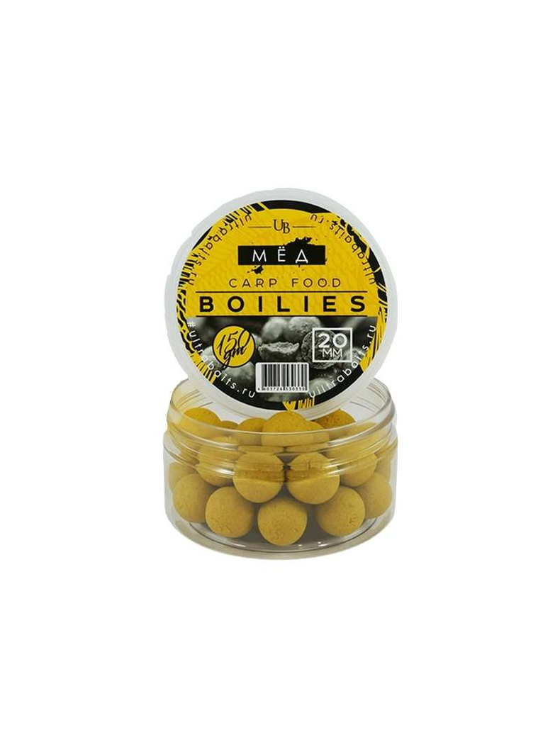 Бойлы насадочные ULTRABAITS Honey (Мёд), Диаметр: 14 мм, изображение 2