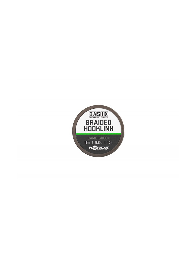 Поводковый материал без оболочки KORDA BASIX Braided Hooklink, Цвет: Camo Green, Тест: 18.00 lb Поводковый материал без оболочки KORDA BASIX Braided Hooklink, Цвет: Camo Green, Тест: 18.00 lb