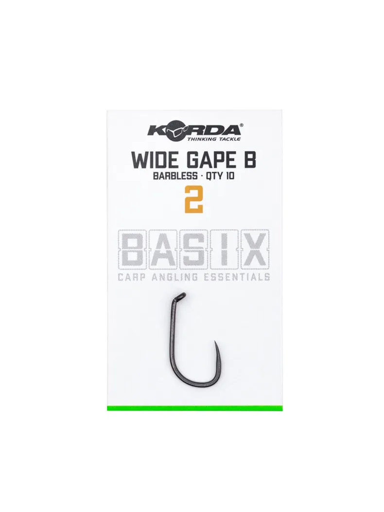 Крючки KORDA BASIX Wide Gape (без бородки), Размер крючка: № 2, изображение 2 Крючки KORDA BASIX Wide Gape (без бородки), Размер крючка: № 2, изображение 2