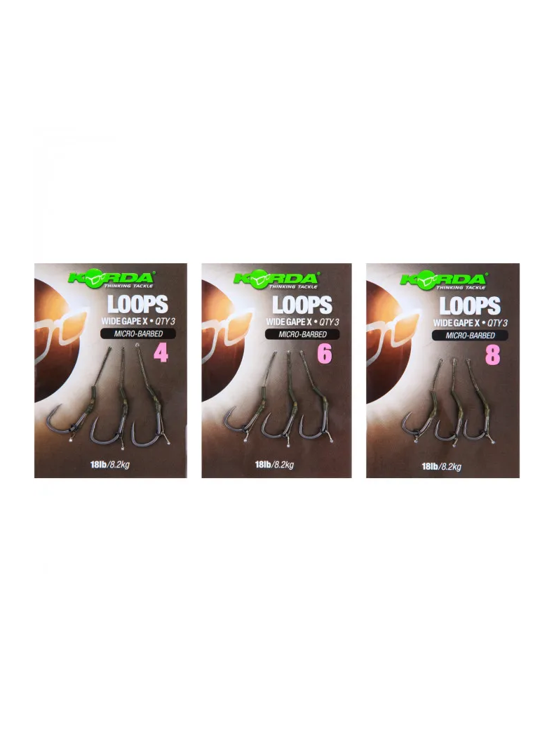 Готовые поводки KORDA Loop DF Wide Gape X Rigs, Тест: 18.00 lb, Размер крючка: № 8 Готовые поводки KORDA Loop DF Wide Gape X Rigs, Тест: 18.00 lb, Размер крючка: № 8