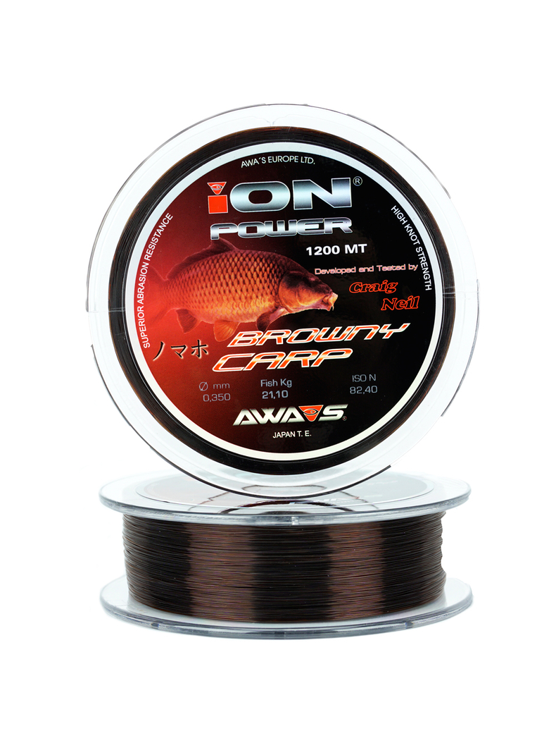 Леска карповая AWA'S ION POWER BROWNY CARP 1200m коричневая, Диаметр лески: 0.286 мм Леска карповая AWA'S ION POWER BROWNY CARP 1200m коричневая, Диаметр лески: 0.286 мм