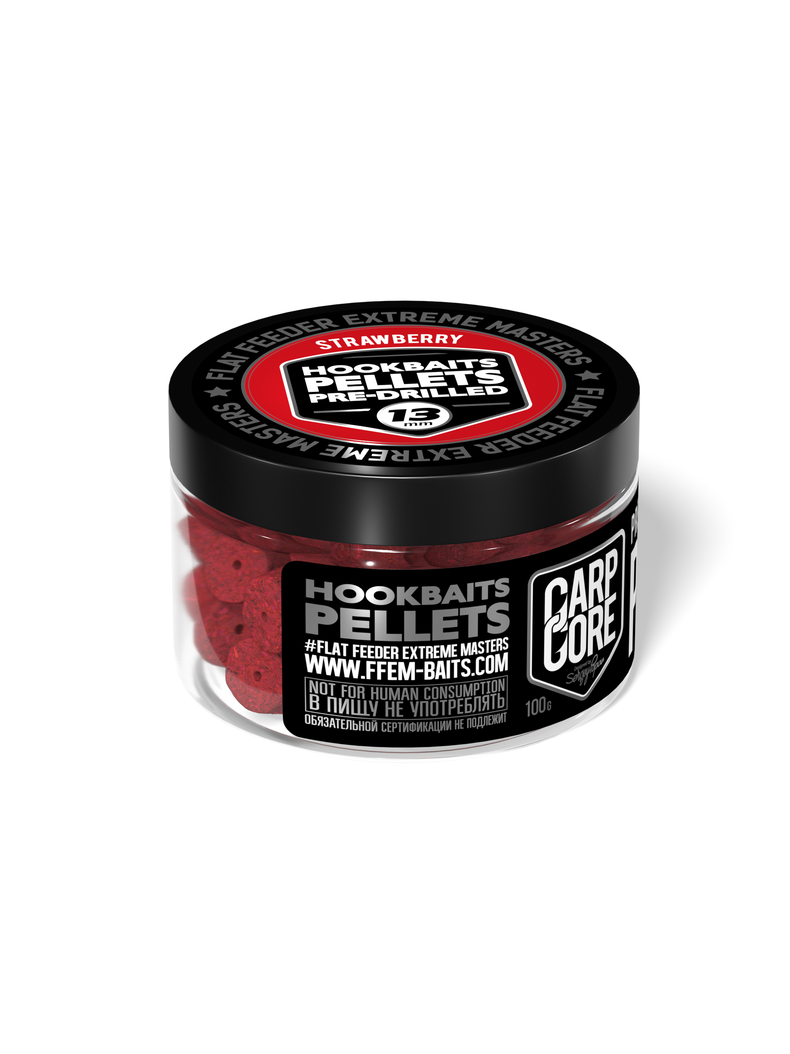 Пеллетс насадочный FFEM Hookbaits Pellets Strawberry (Клубника), Диаметр: 13 мм
