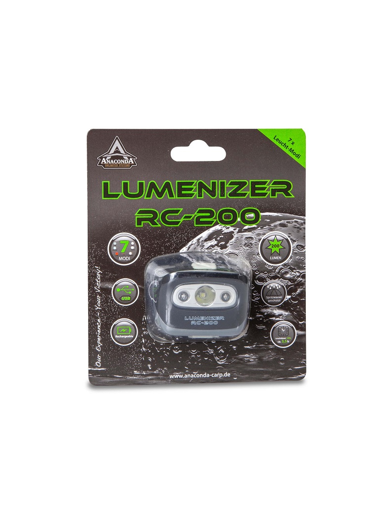 Фонарик налобный ANACONDA LUMENIZER RC-200, изображение 2 Фонарик налобный ANACONDA LUMENIZER RC-200, изображение 2