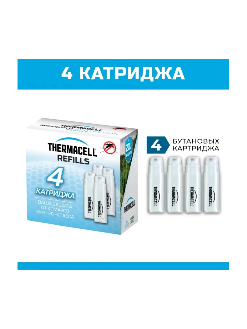 Набор запасной THERMACELL 4 газовых картриджа, изображение 2