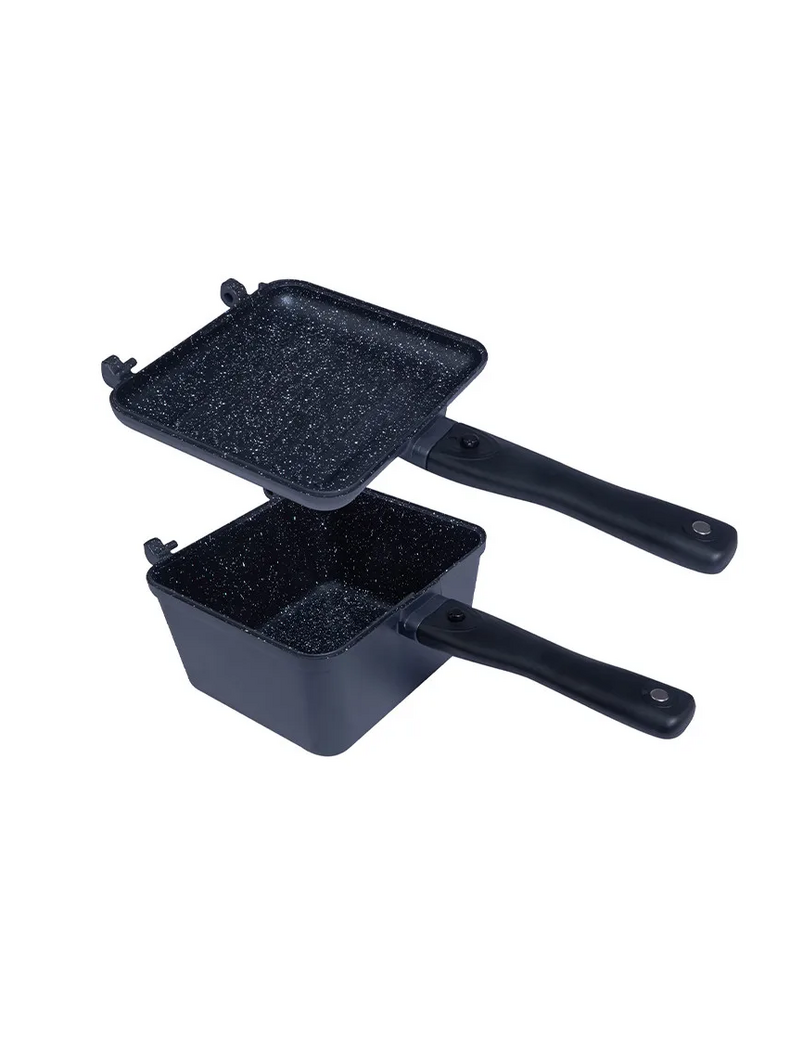 Набор посуды Ridge Monkey Connect Deep Pan & Griddle Granite Edition, Размер: XL, изображение 5 Набор посуды Ridge Monkey Connect Deep Pan & Griddle Granite Edition, Размер: XL, изображение 5