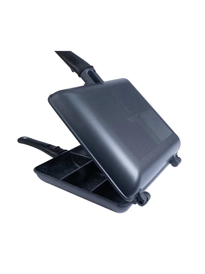 Большая двойная сковорода с разделителями Ridge Monkey Connect Combi & Steamer XXL Granite Edition, изображение 2 Большая двойная сковорода с разделителями Ridge Monkey Connect Combi & Steamer XXL Granite Edition, изображение 2