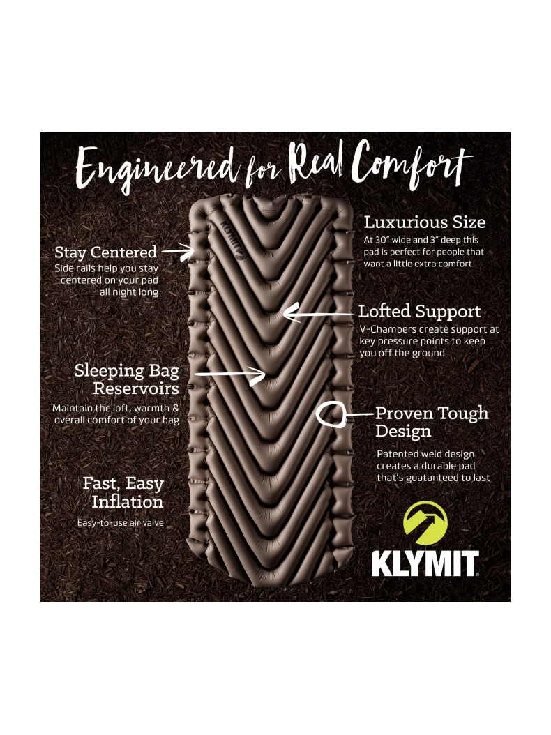 Надувной коврик KLYMIT Static V Luxe серый, изображение 4