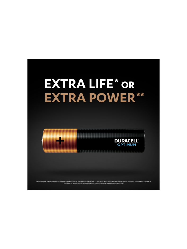 Батарейка Duracell Optimum LR03 AAA BL10 Alkaline 1.5V, изображение 2