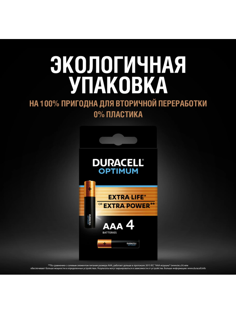 Батарейка Duracell Optimum LR03 AAA BL10 Alkaline 1.5V, изображение 5