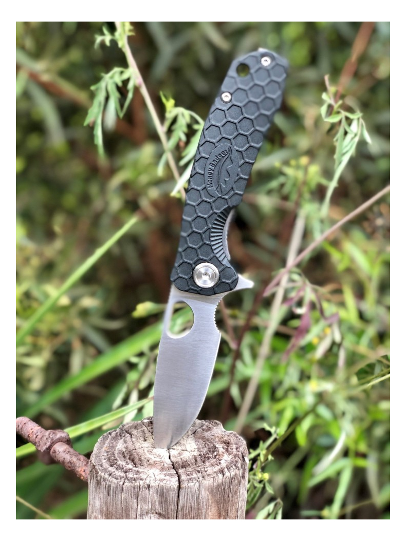 Нож HONEY BADGER Flipper D2 с чёрной рукоятью, Размер: Large , изображение 8