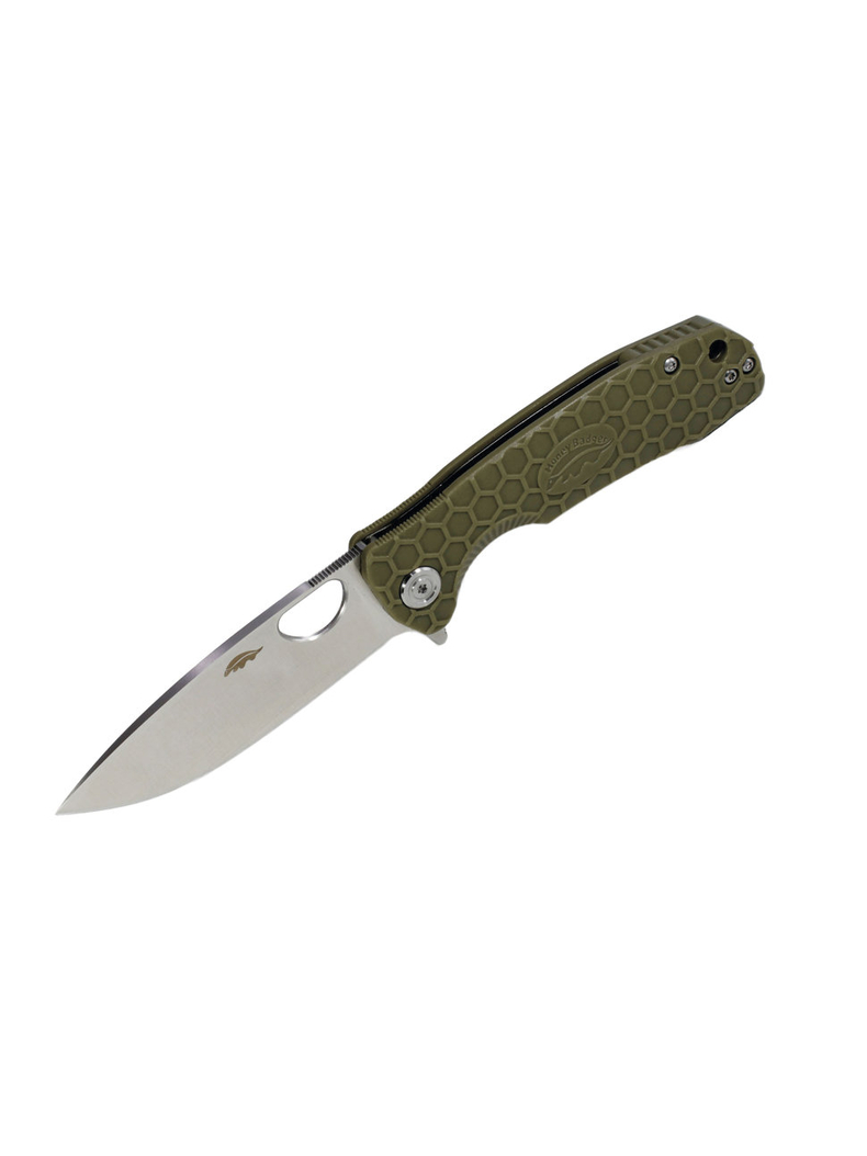 Нож HONEY BADGER Flipper D2 с зелёной рукоятью, Размер: Large 