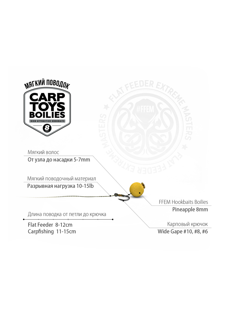 Насадочные тонущие бойлы FFEM Hookbaits Boilies Pineapple (Ананас) 8mm, изображение 5 Насадочные тонущие бойлы FFEM Hookbaits Boilies Pineapple (Ананас) 8mm, изображение 5