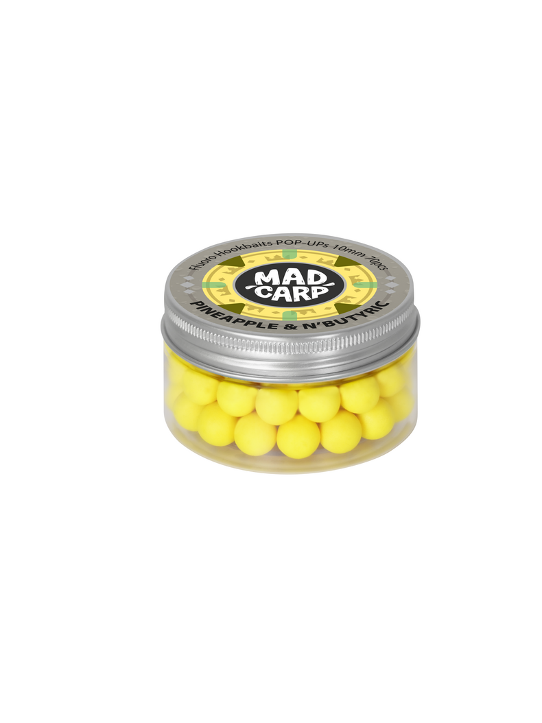 Бойлы плавающие Mad Carp Baits PlNEAPPLE N-BUTYRIC Pop-Ups (Ананас), Диаметр: 12 мм, изображение 2