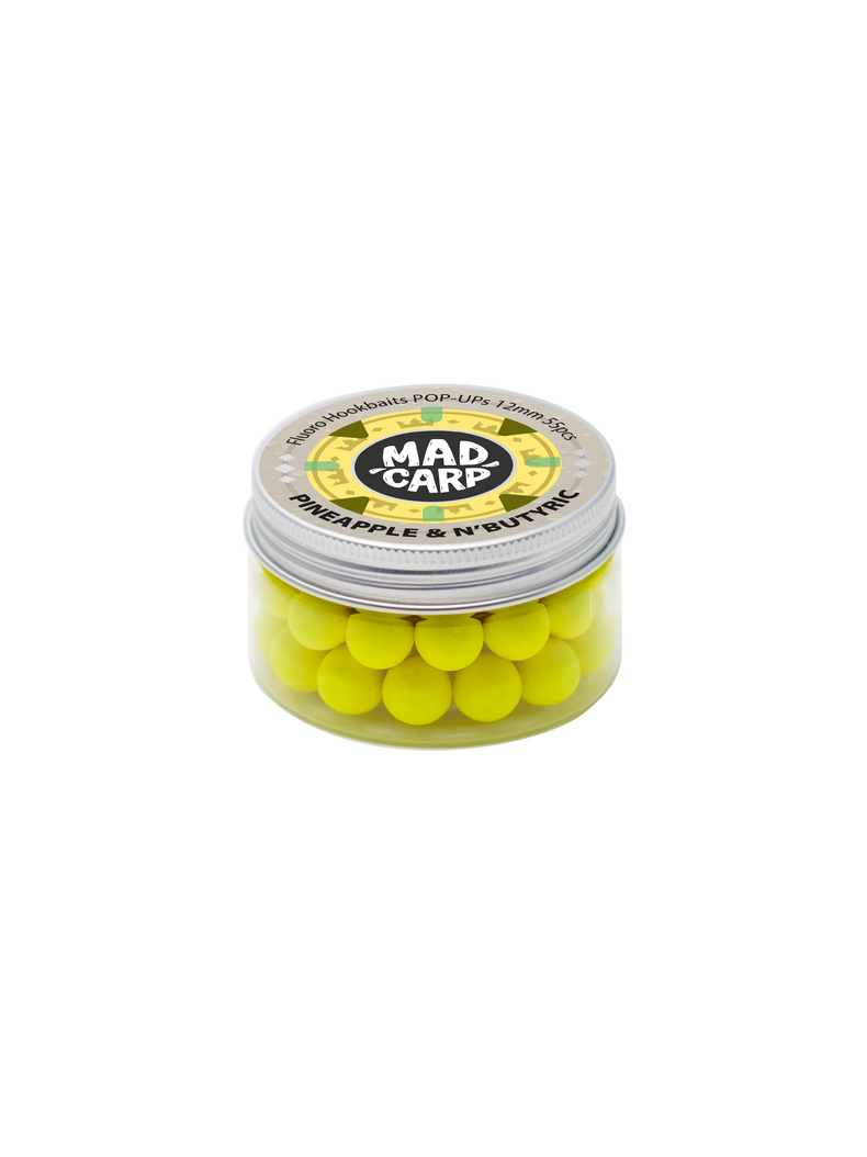 Бойлы плавающие Mad Carp Baits PlNEAPPLE N-BUTYRIC Pop-Ups (Ананас), Диаметр: 12 мм