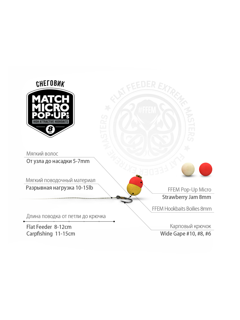Плавающие насадочные бойлы FFEM Pop-Up Micro Strawberry Jam (Клубника) 8mm, изображение 3 Плавающие насадочные бойлы FFEM Pop-Up Micro Strawberry Jam (Клубника) 8mm, изображение 3