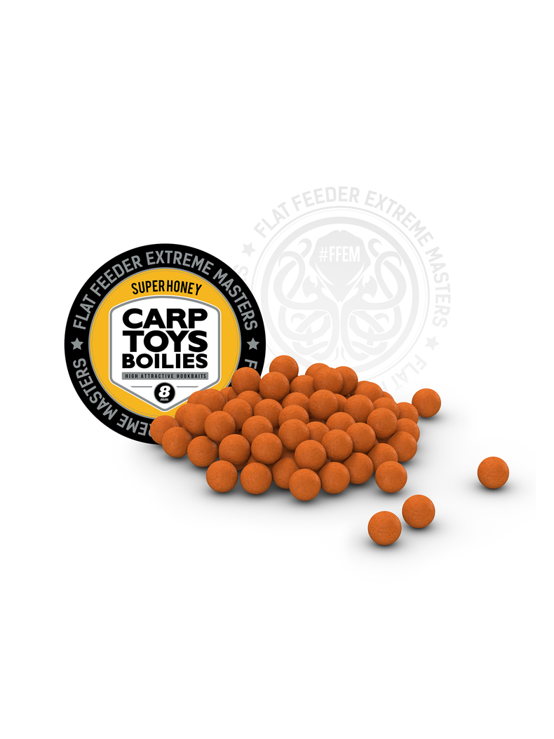 Насадочные тонущие бойлы FFEM Hookbaits Boilies Super Honey (Мед) 8mm, изображение 2 Насадочные тонущие бойлы FFEM Hookbaits Boilies Super Honey (Мед) 8mm, изображение 2