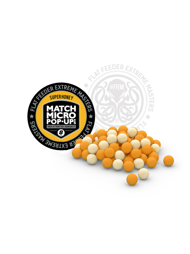 Плавающие насадочные бойлы FFEM Pop-Up Micro Super Honey (Мед) 8mm, изображение 2 Плавающие насадочные бойлы FFEM Pop-Up Micro Super Honey (Мед) 8mm, изображение 2