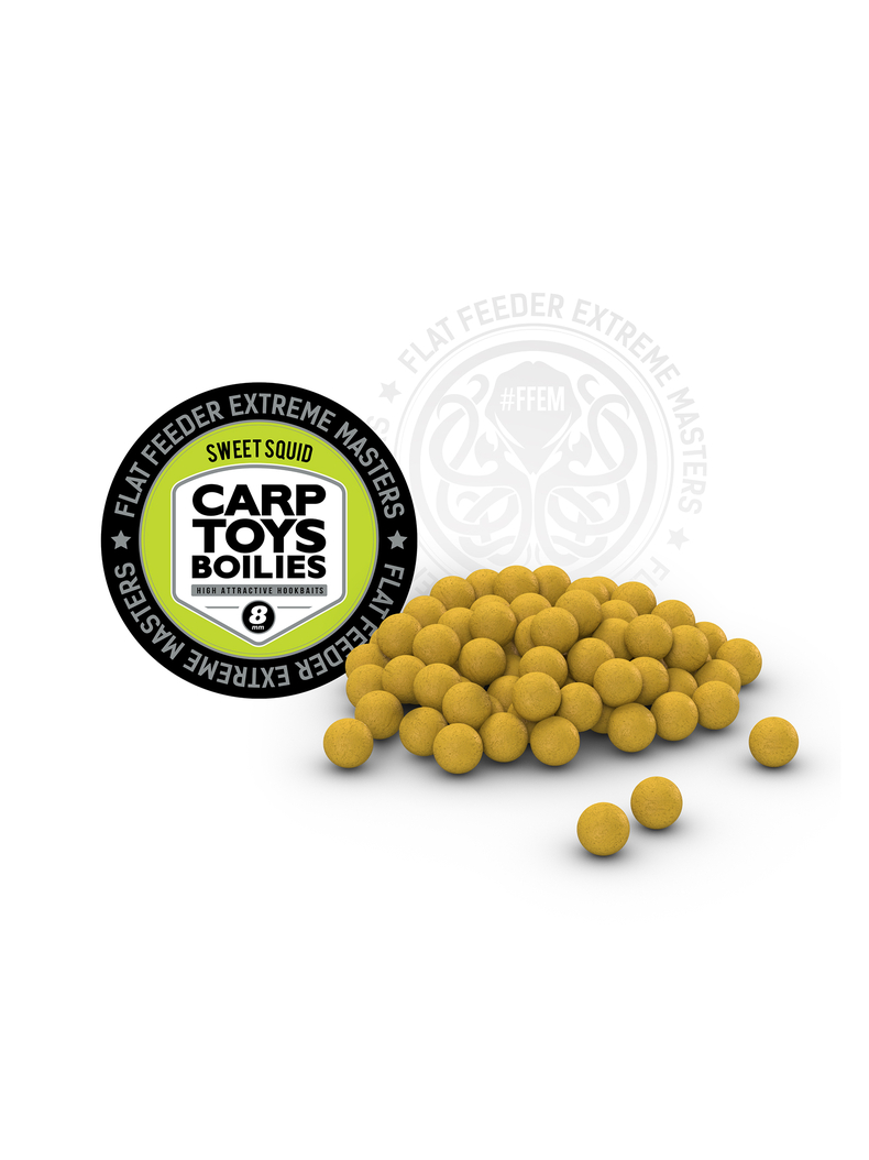 Насадочные тонущие бойлы FFEM Hookbaits Boilies Sweet Squid (Кальмар и Фрукты) 8mm, изображение 2