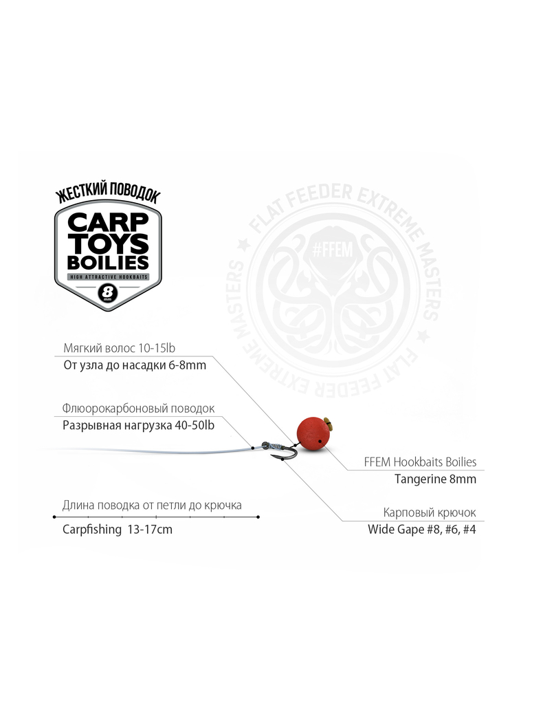 Насадочные тонущие бойлы FFEM Hookbaits Boilies Tangerine (Мандарин) 8mm, изображение 4 Насадочные тонущие бойлы FFEM Hookbaits Boilies Tangerine (Мандарин) 8mm, изображение 4