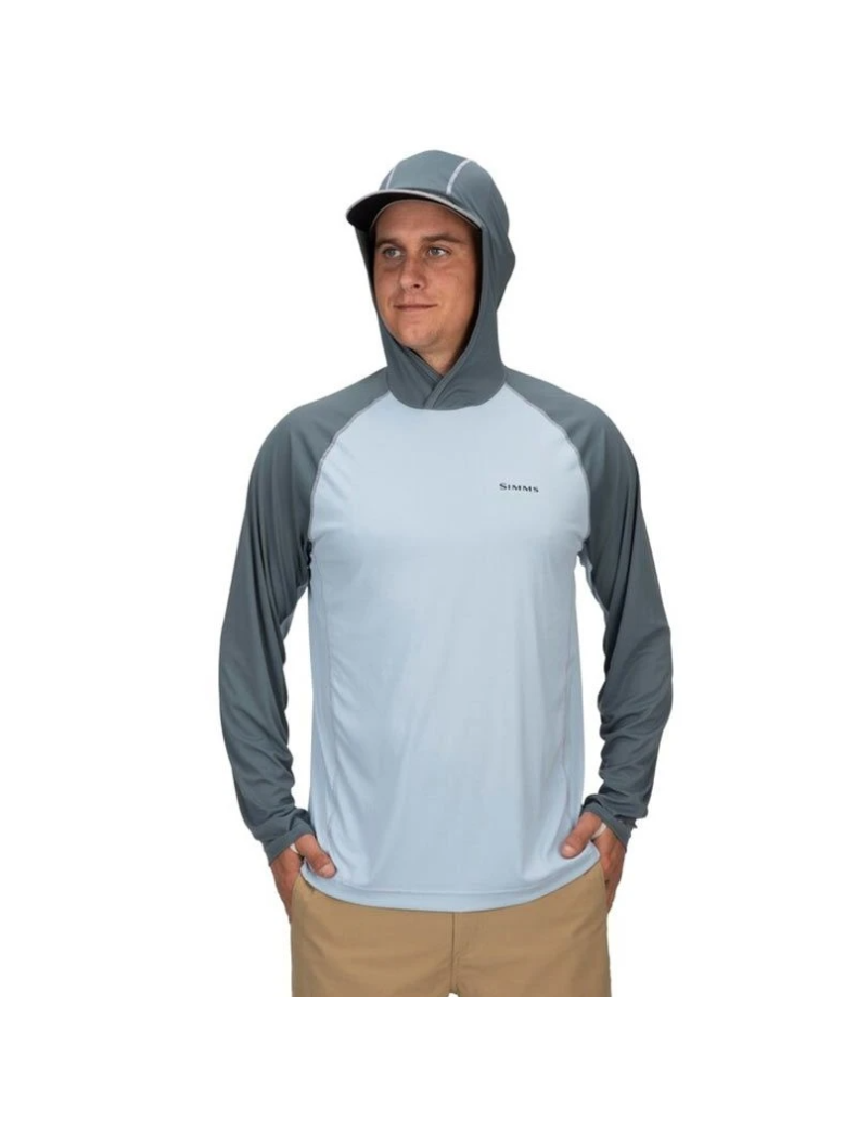 Термофутболка с капюшоном SIMMS Bugstopper Solarflex Hoody Steel Blue, Размер: M, изображение 4 Термофутболка с капюшоном SIMMS Bugstopper Solarflex Hoody Steel Blue, Размер: M, изображение 4