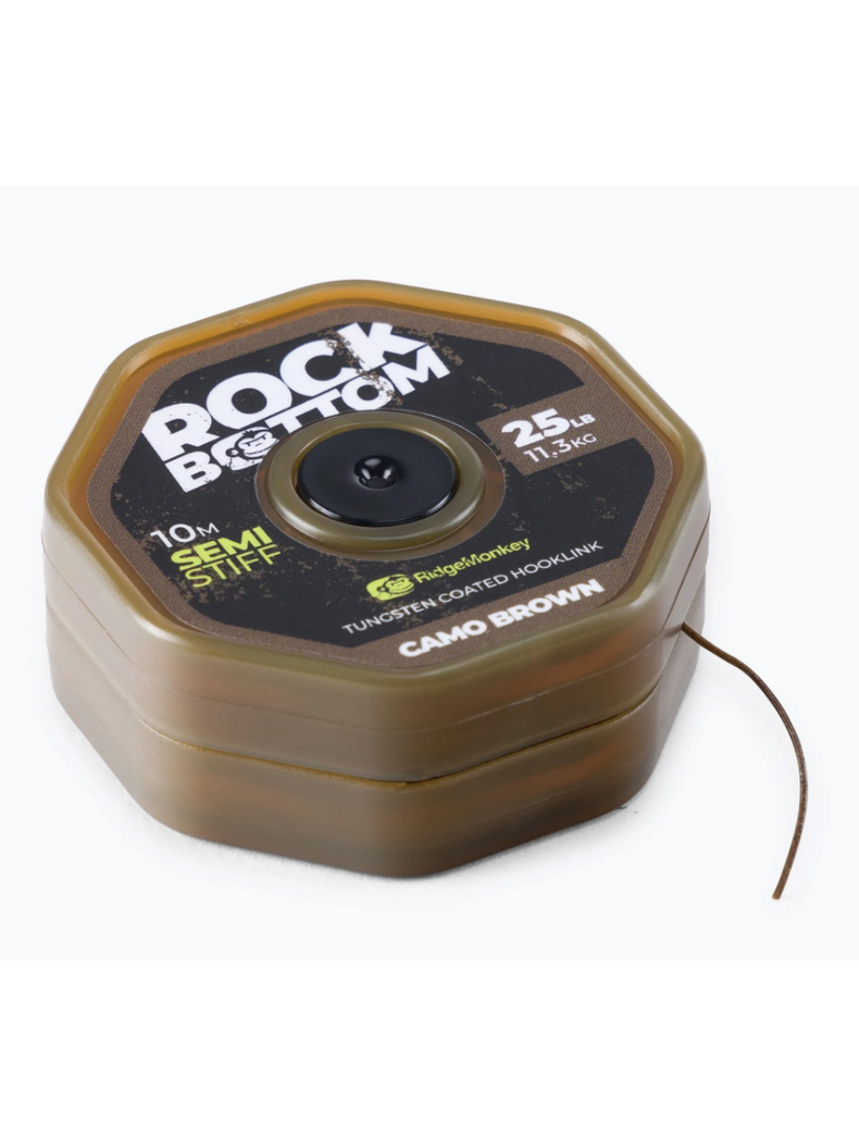 Поводковый материал Ridge Monkey Rock Bottom Tungsten Coated Semi-Stiff, Цвет: Camo Brown Поводковый материал Ridge Monkey Rock Bottom Tungsten Coated Semi-Stiff, Цвет: Camo Brown