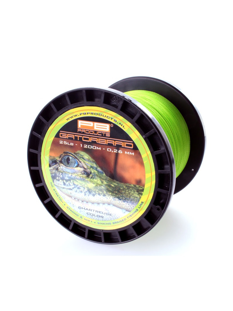 Леска плетеная PB Products GATOR BRAID Chartreuse, Диаметр лески: 0.26 мм Леска плетеная PB Products GATOR BRAID Chartreuse, Диаметр лески: 0.26 мм