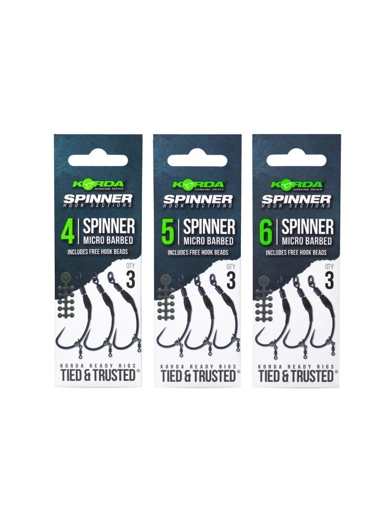 Готовая оснастка KORDA Spinner Hook Sections Micro Barbed, Размер крючка: № 5, изображение 3 Готовая оснастка KORDA Spinner Hook Sections Micro Barbed, Размер крючка: № 5, изображение 3