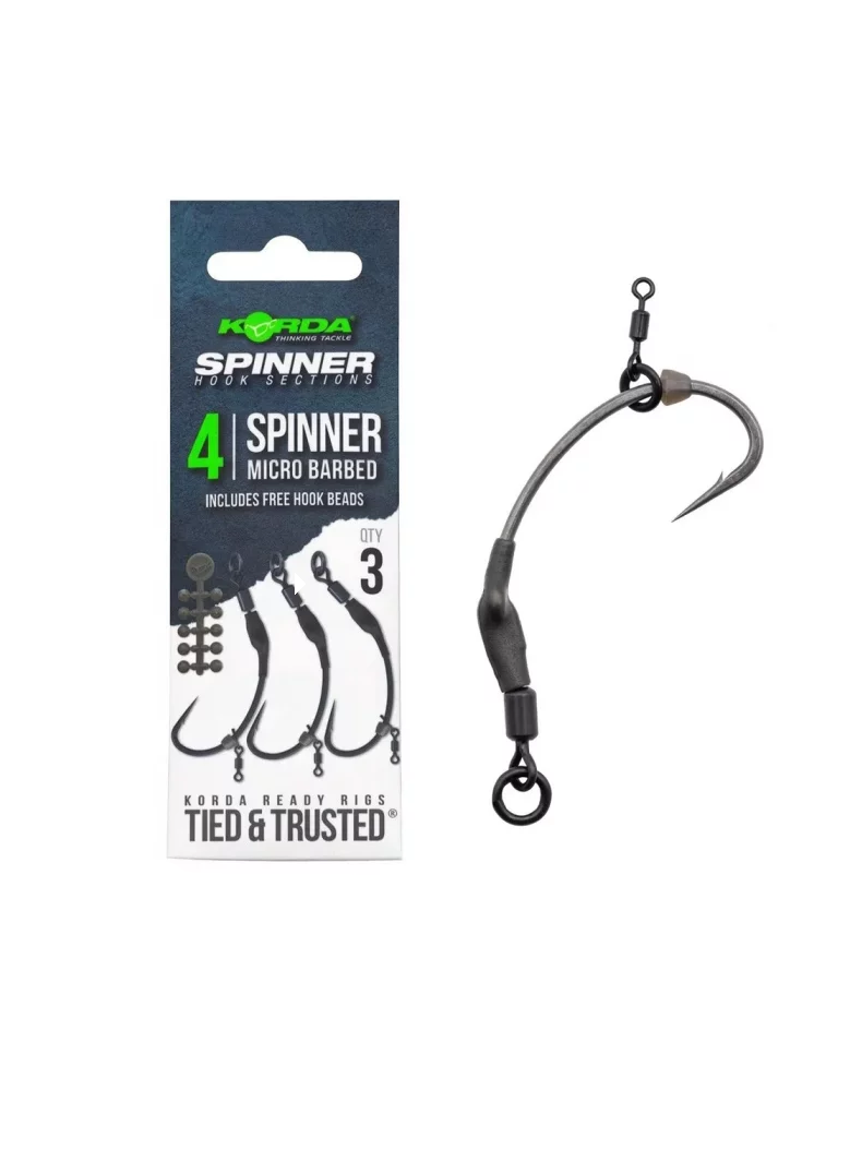 Готовая оснастка KORDA Spinner Hook Sections Micro Barbed, Размер крючка: № 5 Готовая оснастка KORDA Spinner Hook Sections Micro Barbed, Размер крючка: № 5
