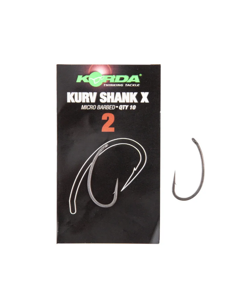 Крючки с бородкой KORDA Kurv Shank-X, Размер крючка: № 4