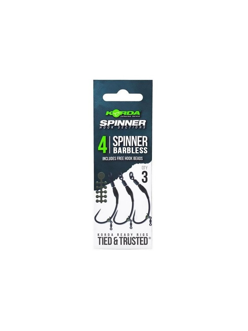 Готовая оснастка KORDA Spinner Hook Sections Barbless, Размер крючка: № 5 Готовая оснастка KORDA Spinner Hook Sections Barbless, Размер крючка: № 5